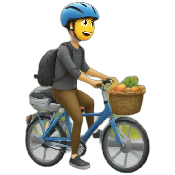 Personne sur un vélo qui cabre emoji