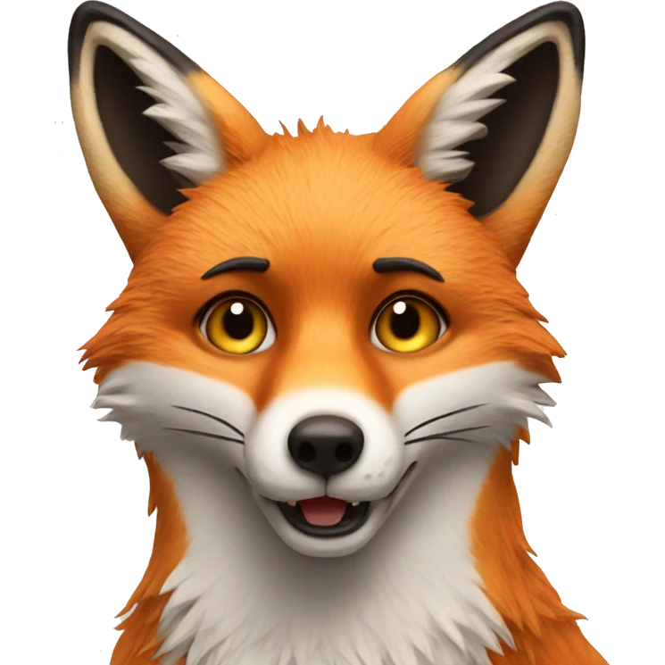 Fox with a ha emoji
