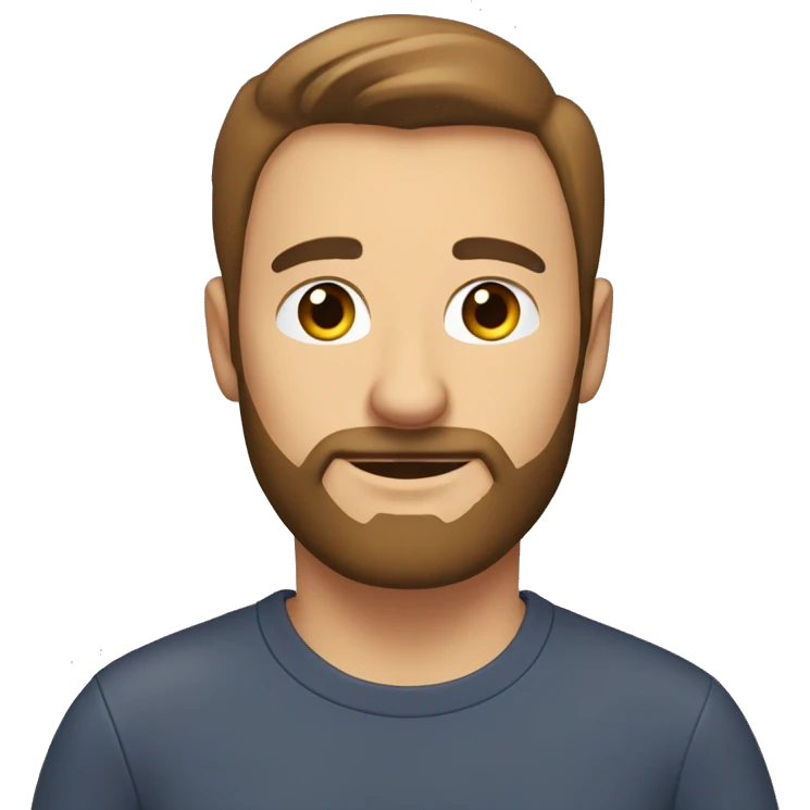 A man with brown médium hair with brown beard and a t-shirt with a “ct” logo emoji