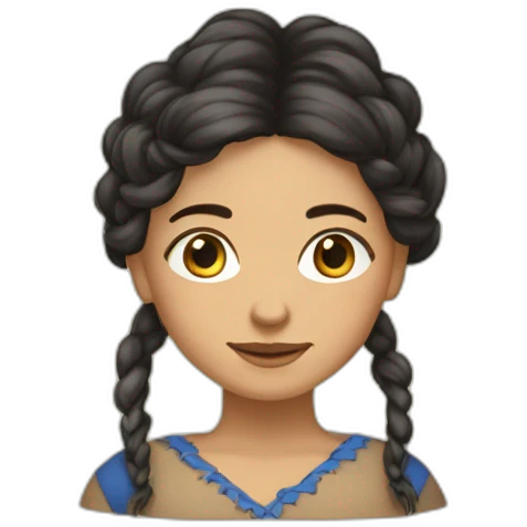Fille métis aux cheveux frisée emoji