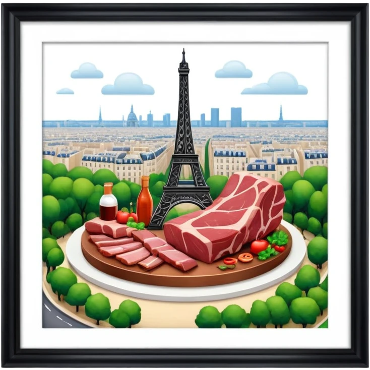  paris art city SPAM meat sculpture arty landscape  emoji