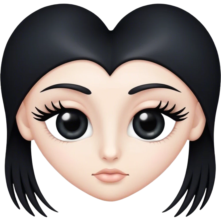 Black heart with one symmetrical eye with eyelashes  emoji