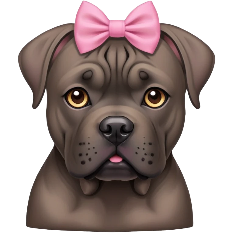 cane corso dog with pink bow emoji