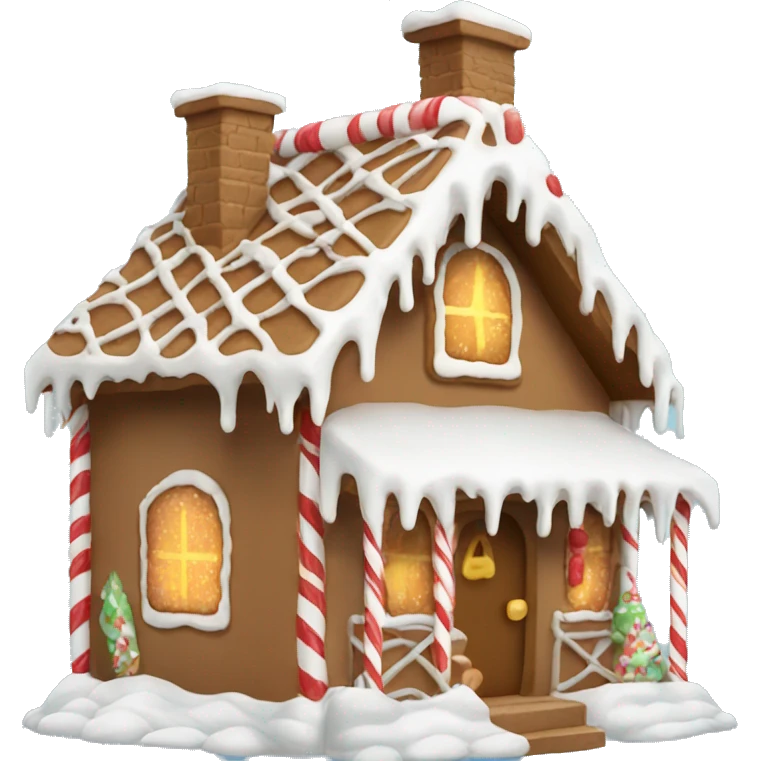 Winter gingerbread house emoji
