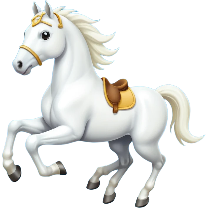 Creat a white horse running emoji