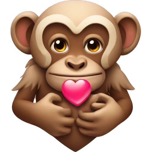 Heart with monkey emoji