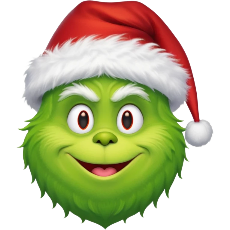The Grinch with a Santa hat emoji emoji