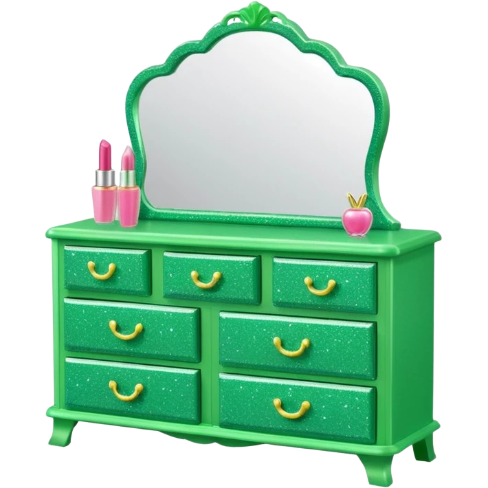 barbie dresser green with glitter emoji