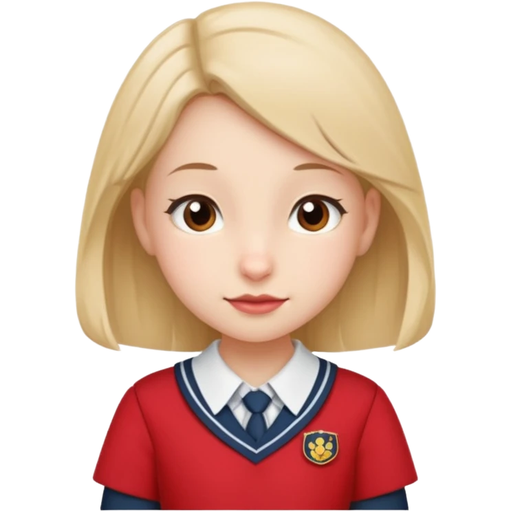 Petite souris avec jupe rouge à l'école emoji