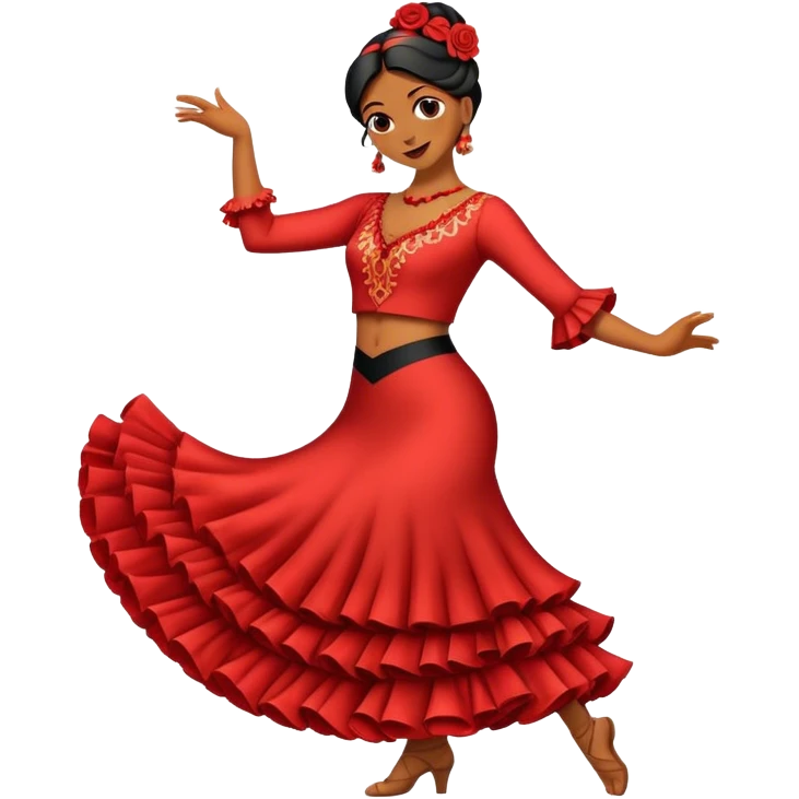 Cinematic Realistic Flamenco Pop Culture Emoji, featuring an expressive portrayal of traditional Spanish dance rendered with dynamic textures and passionate, vibrant lighting. emoji
