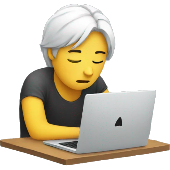 sad person with laptop emoji