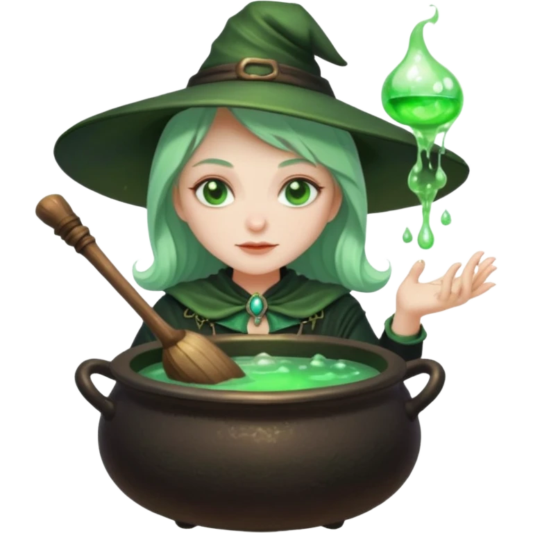 green witch cooking potion emoji