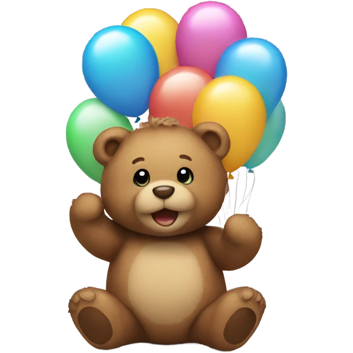 teddy bear holding balloons  emoji