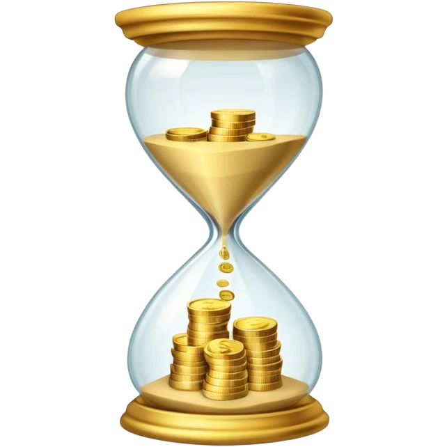 Sandglass with money emoji