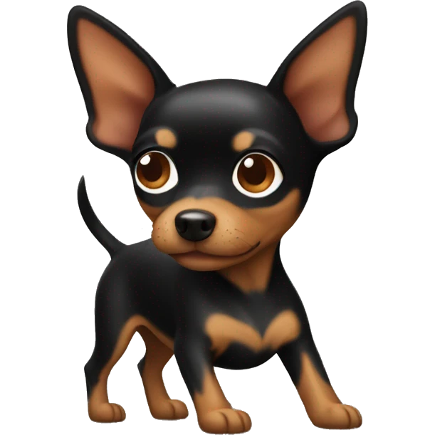 Dog black and brown toy terrier  emoji