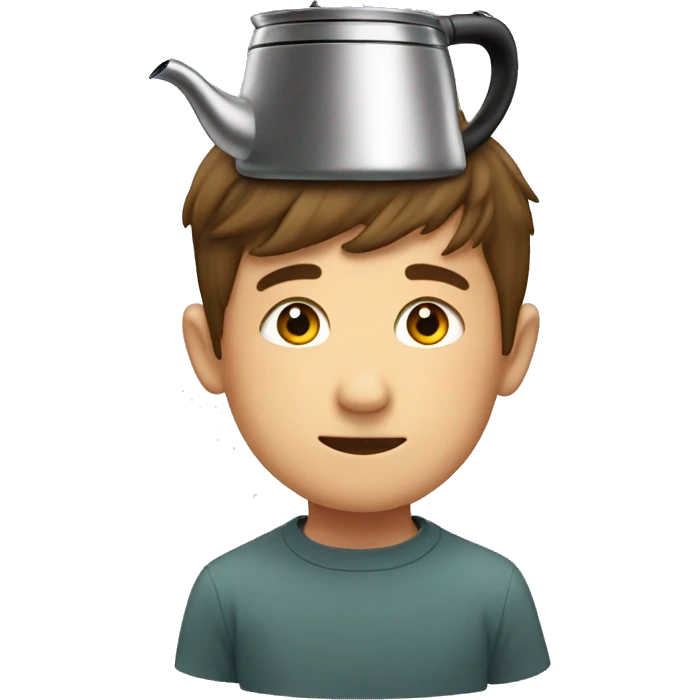 Tea kettle on boy's head emoji