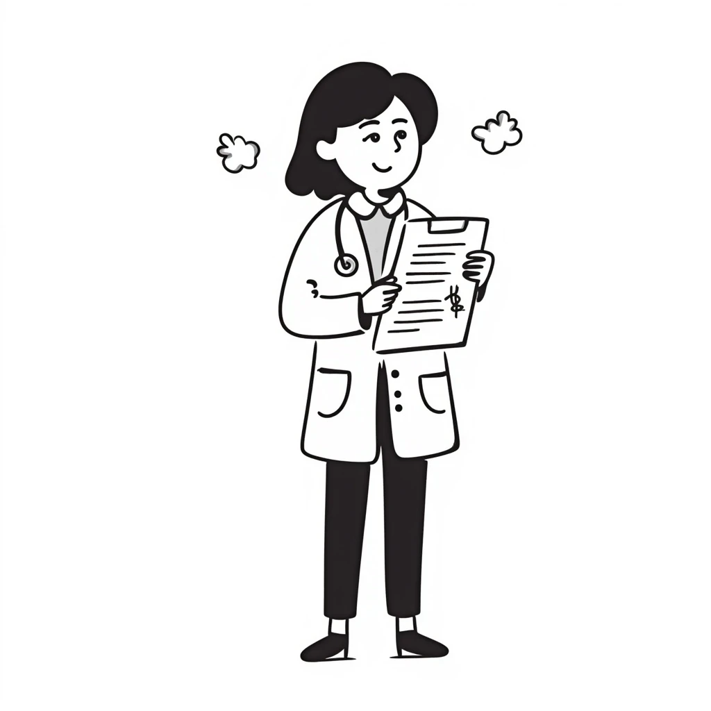 doctor hand drawn doodle style emoji