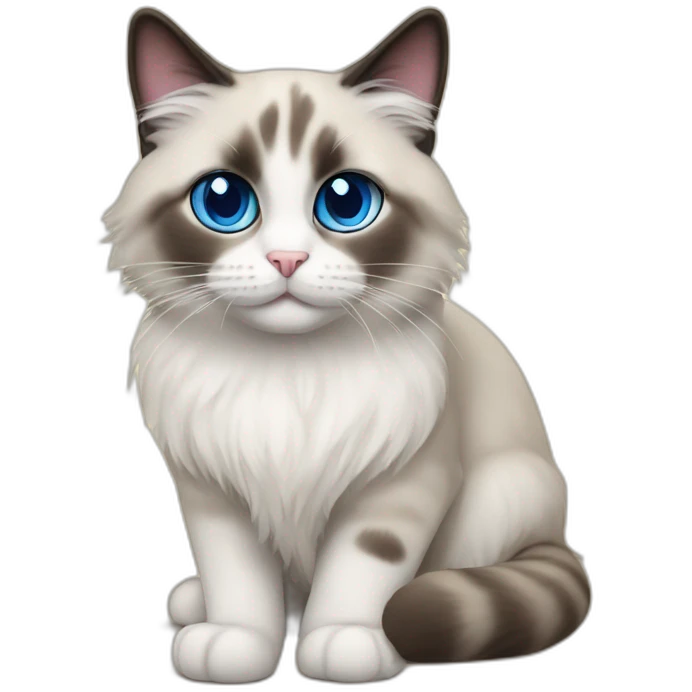 Blue eyed ragdoll cat emoji