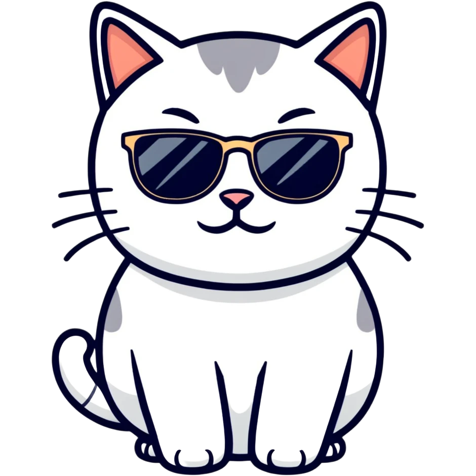 Cat with sunglasses emoji