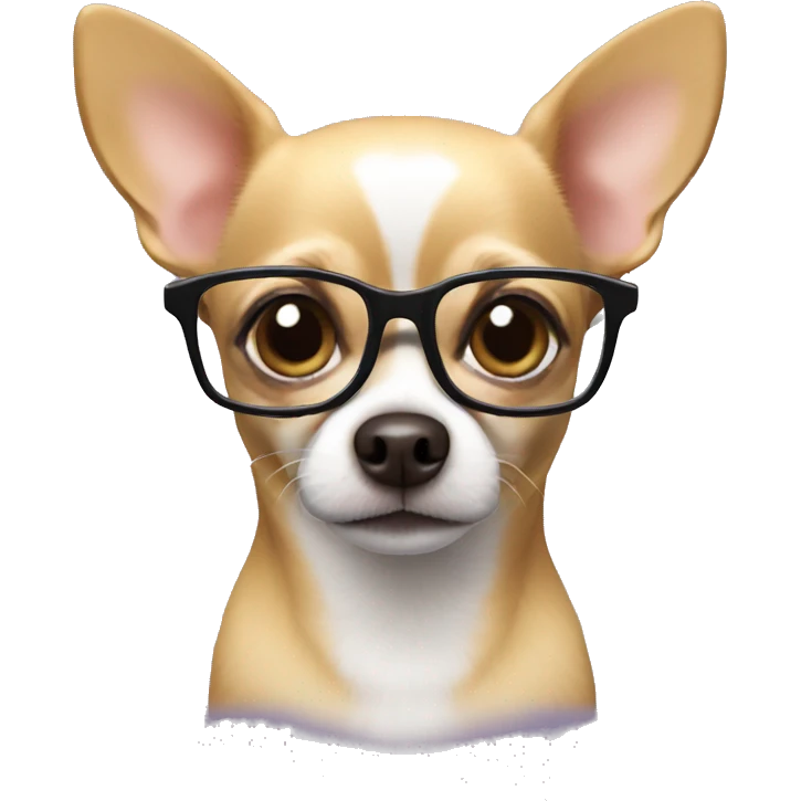 chihuahua with glasses learning emoji