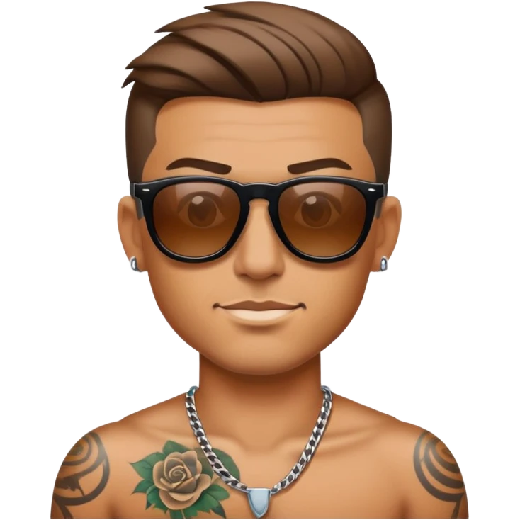 cool guy in sunglasses with tattoos  emoji