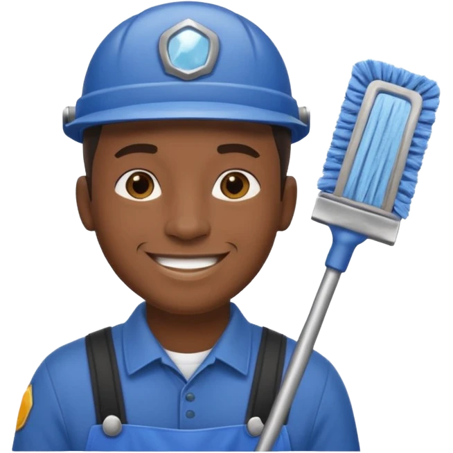 Window Cleaner  black man  emoji