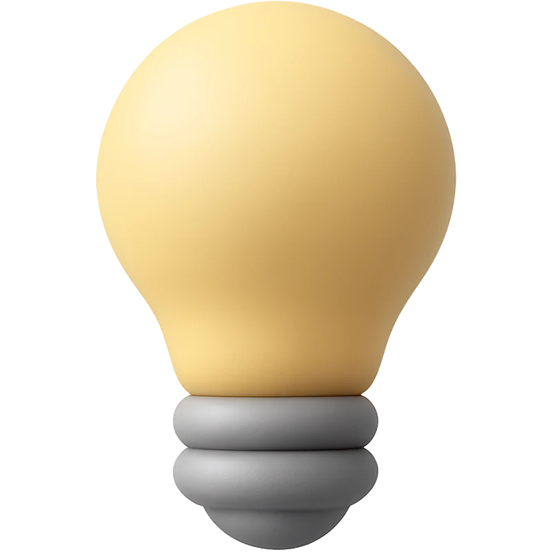 A light bulb with soft curves and gentle contours emoji