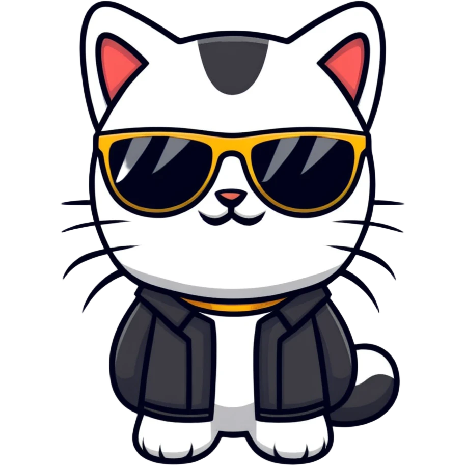 cool cat wearing sunglasses emoji