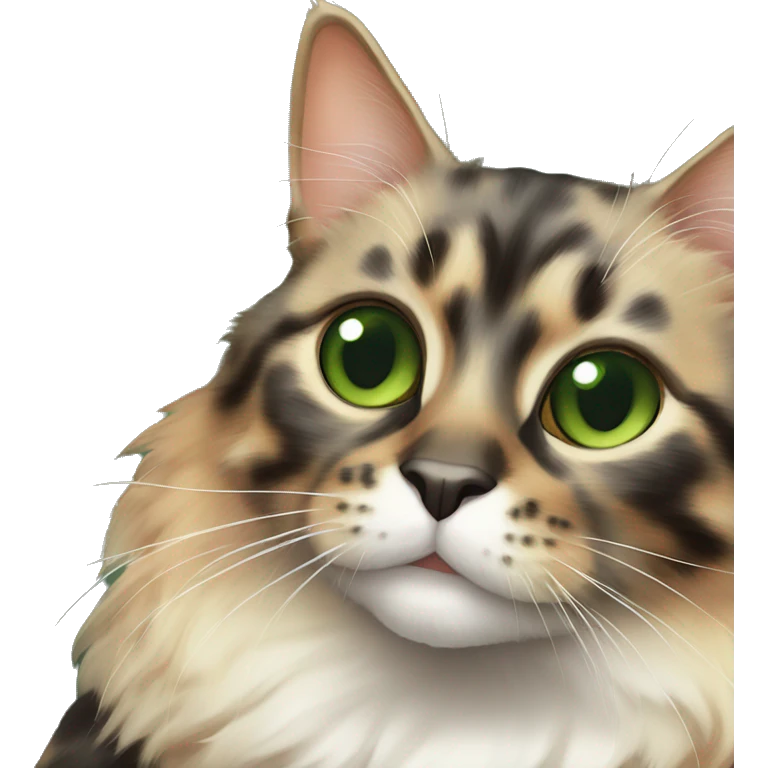 cute tortoiseshell cat with green eyes emoji