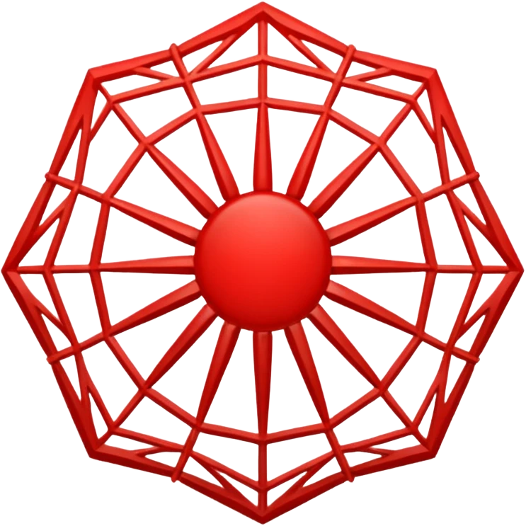 simple Red web, just the web, geometric web emoji