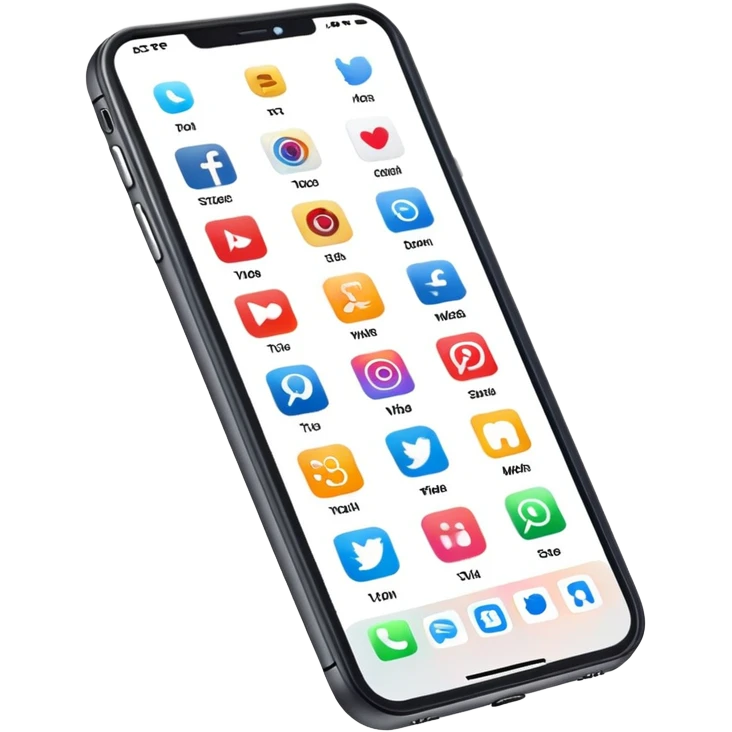 Smartphone with social media apps 2007 emoji