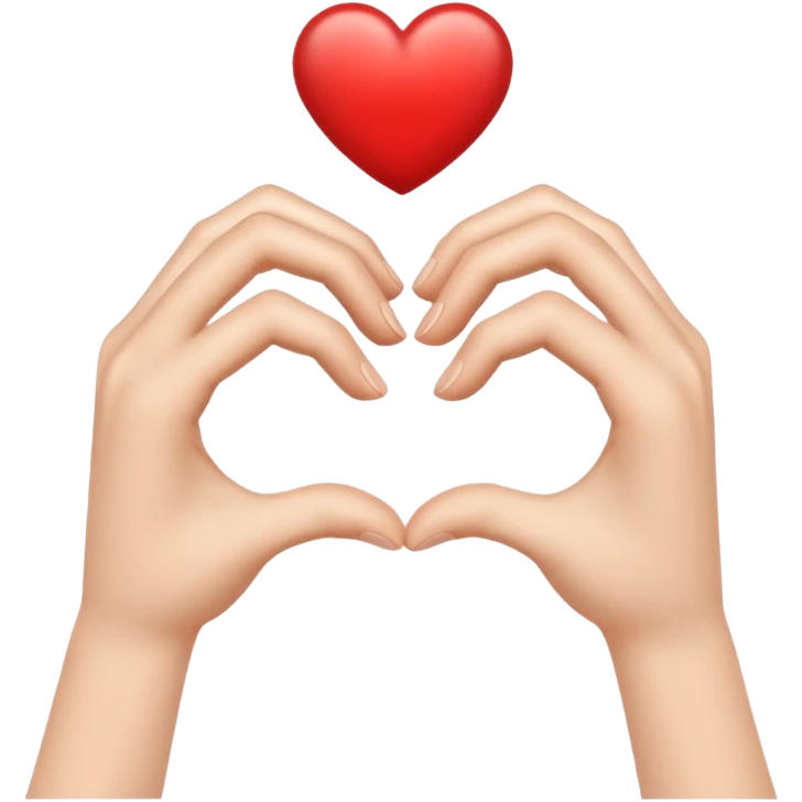 Two hands creating a heart shape emoji