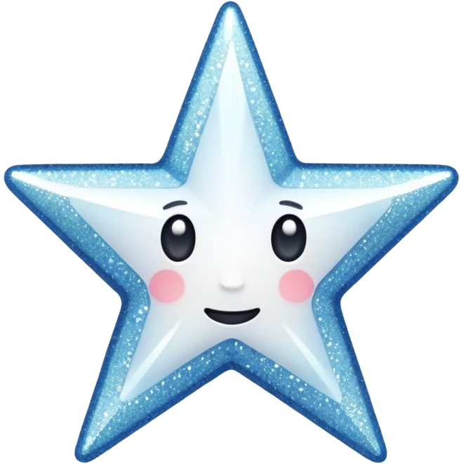 white glory star glitter emoji