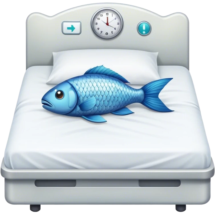 fish dying on hospital bed emoji