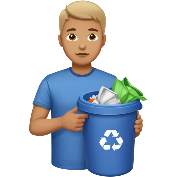 full side body man put the trash in can emoji