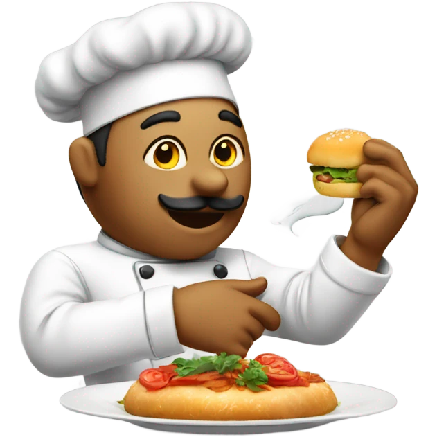 Chef kissing hand to signal a delicious dish emoji