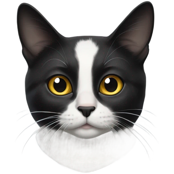 Tuxedo cat with black spot under nose emoji
