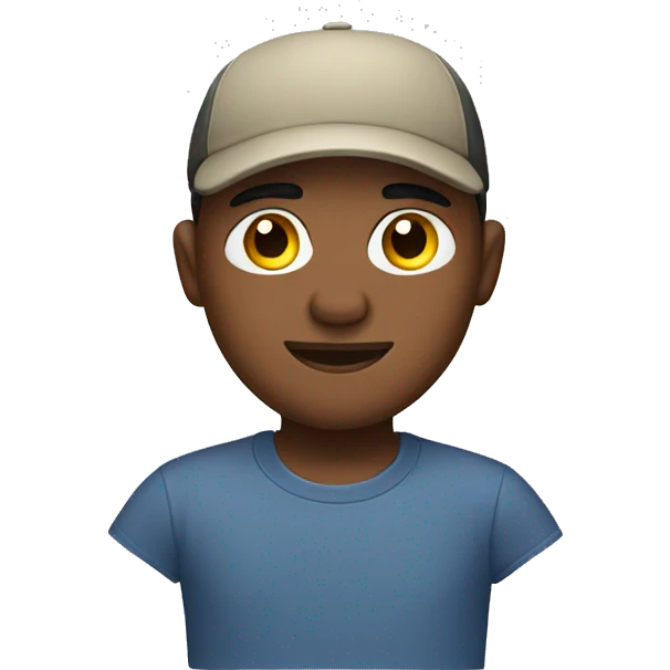 Man with cap and wearing t shirts emoji