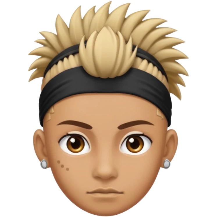 extreme mohawk person face headband emoji