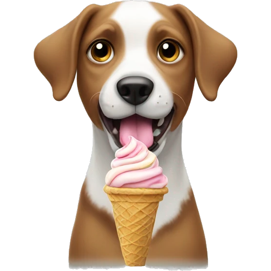 Dog eating ice cream emoji
