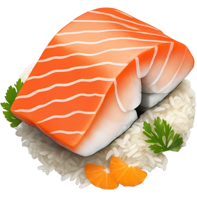 Flaming salmon sushi emoji