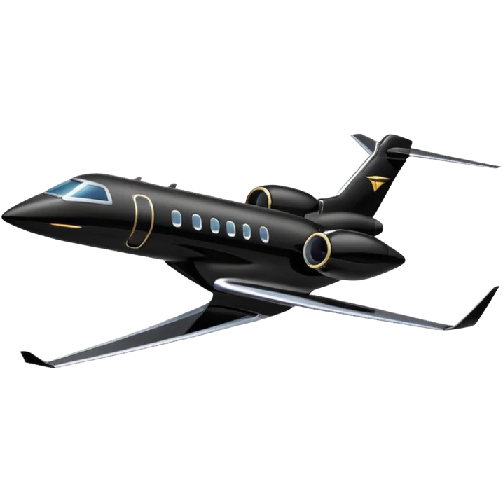 Black private jet, profile view emoji