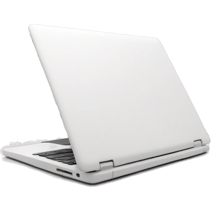 unfold white laptop，side view emoji