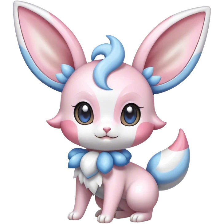 Shiny Cute Sylveon-Espurr-Minccino-hybrid emoji
