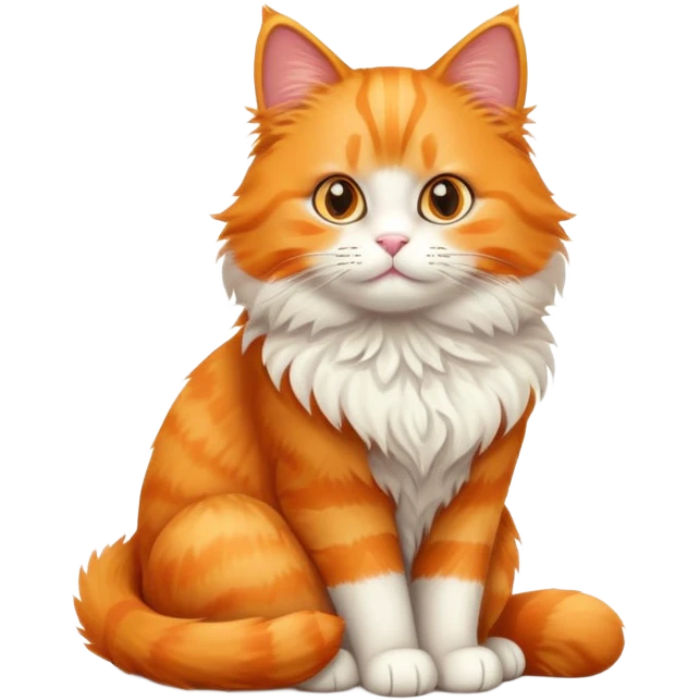 orange cat sitting full body emoji