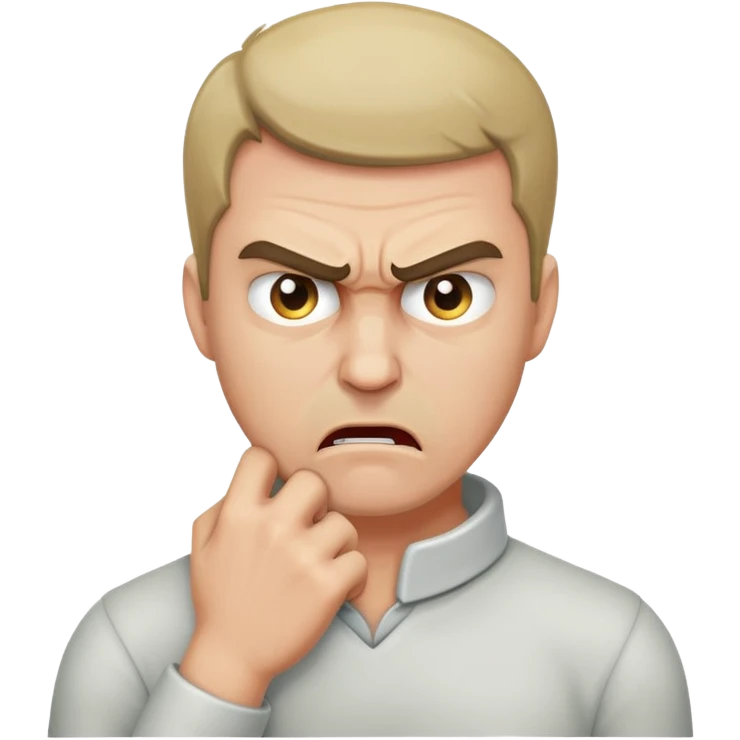 Angry guy holding his neck emoji