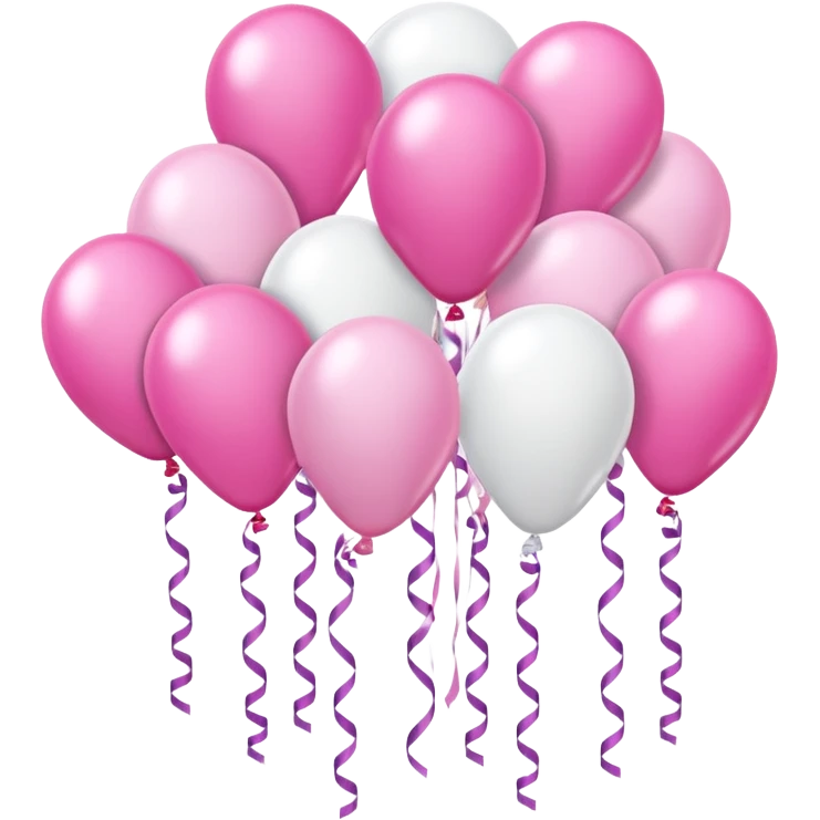 birthday sign in pink and white with ballons emoji