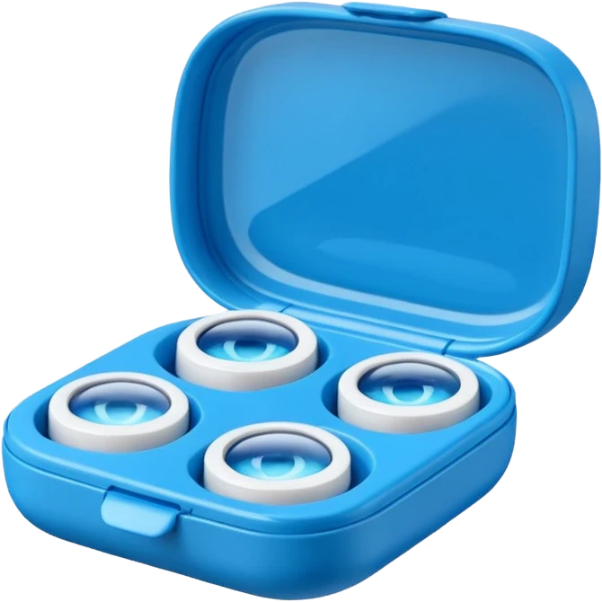 2 contact lenses travel mini case emoji
