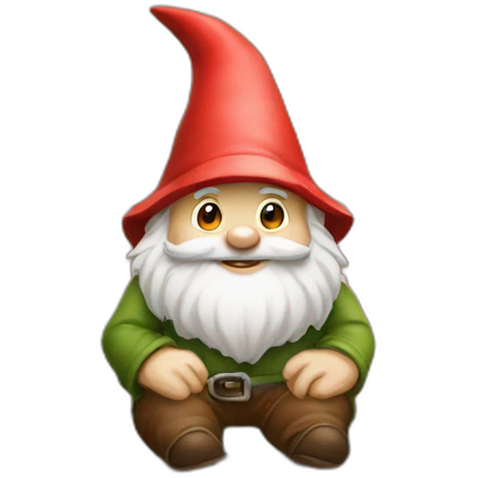 gnome sitting on brown brick emoji