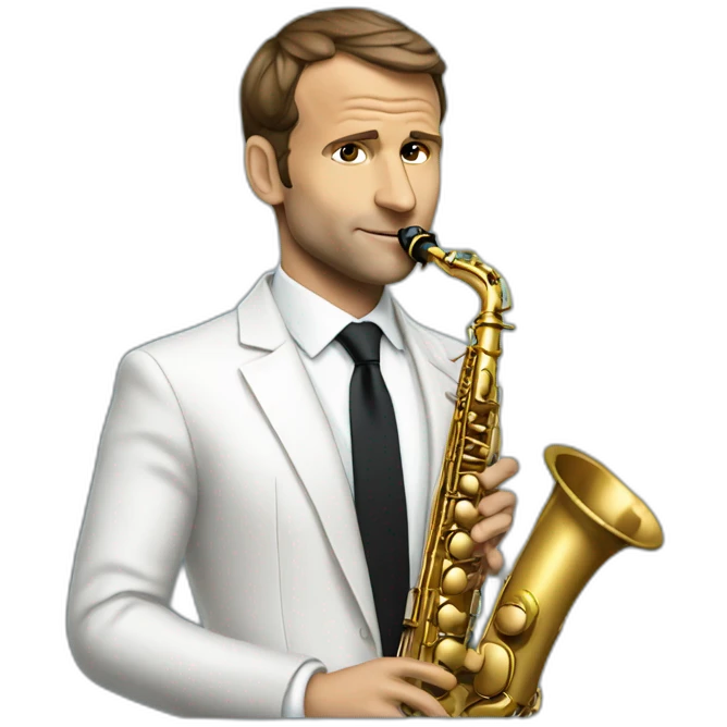 macron with saxophone  emoji